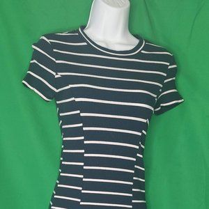 Navy Blue and White Stripped Dress